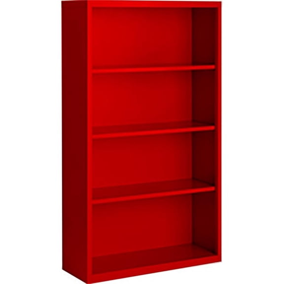 Pemberly Row Modern Industrial Office Stationary Bookcase in Red