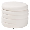 thumbnail image 1 of Pemberly Row Modern Ivory Boucle Upholstered Storage Ottoman, 1 of 9