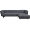 thumbnail image 1 of Pemberly Row Modern L-Shaped Tufted Back Fabric Right-Facing Sectional in Gray, 1 of 7