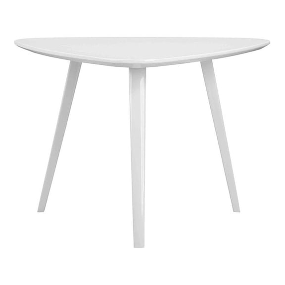 Pemberly Row Modern Lacquer Wood & Powder Coated Accent Table in White