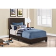 thumbnail image 1 of Pemberly Row Modern Leather Upholstered Twin Bed in Dark Brown, 1 of 3