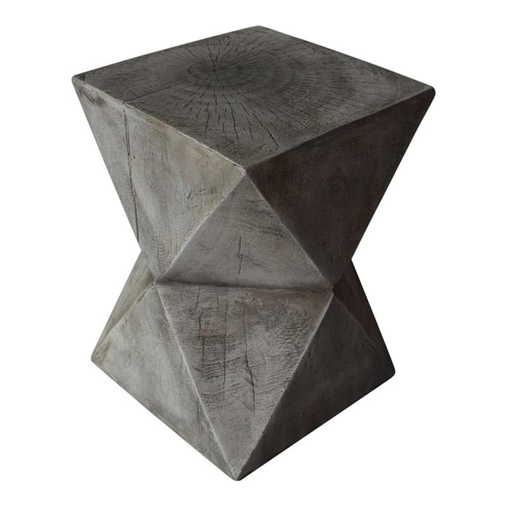 Manuel Light Gray Lightweight Concrete Hourglass Accent Table