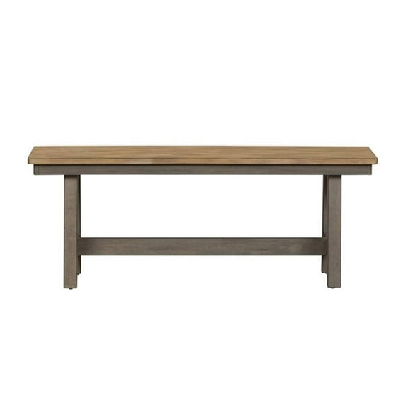 Pemberly Row Modern Lindsey Farm Light Gray Backless Bench (RTA)
