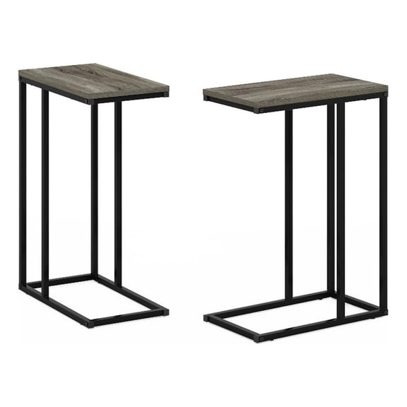 Pemberly Row Modern Living Sofa Side Table in French Oak Gray in Set of 2