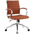 thumbnail image 1 of Pemberly Row Modern Mid Back Vinyl & Aluminum Office Chair in Terracotta/Chrome, 1 of 5