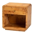 thumbnail image 1 of Pemberly Row Modern Natural Real Burl Wood 1-Drawer Nightstand, 1 of 11