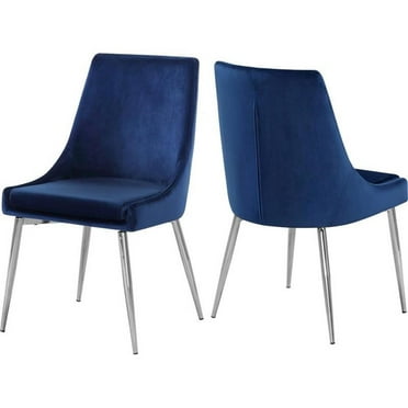 Pemberly Row Modern Navy Velvet Dining Chair Finish (Set of 2)