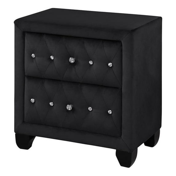 Pemberly Row Modern Night Stand In Color Black Made With Wood