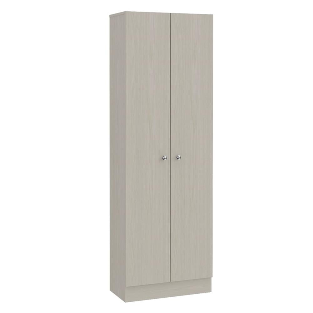 Pemberly Row Modern Off White Engineered Wood Multistorage 70" Two Door Pantry