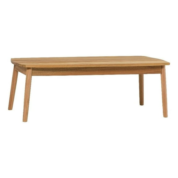 Pemberly Row Modern Outdoor Spindle Style Solid Wood Coffee Table - Natural