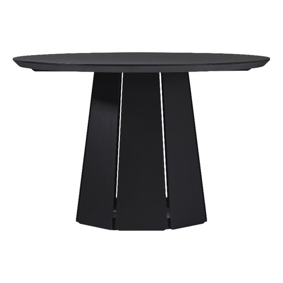 Pemberley Row Solid Pine Wood Black Dining Table Round Space-Saving 48" Unassembled