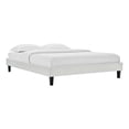 thumbnail image 1 of Pemberly Row Modern Performance Velvet King Platform Bed Frame in Light Gray, 1 of 5