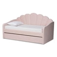 thumbnail image 1 of Pemberly Row Modern Pink Velvet Twin Size Daybed with Trundle, 1 of 11