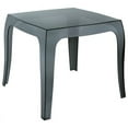 thumbnail image 1 of Pemberly Row Modern Polycarbonate Patio Side Table in Transparent Black, 1 of 10