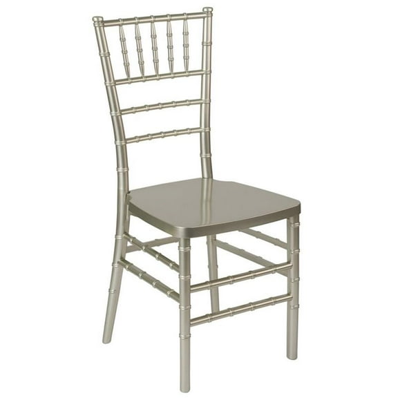 Pemberly Row Modern Premium Resin Stacking Chair in Champagne