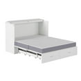 thumbnail image 1 of Pemberly Row Modern Queen Solid Wood Murphy Bed Chest with Mattress in White, 1 of 19