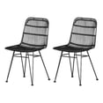 thumbnail image 1 of Pemberly Row Modern Rattan Dining Chair Set Rattan and Black, 1 of 6