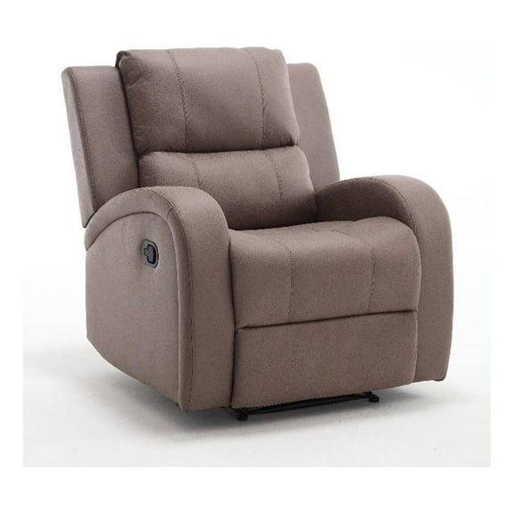 Pemberly Row Modern Recliner Chair Adjustable Fabric Single Sofa Brown