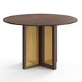 thumbnail image 1 of Pemberly Row Modern Round Dining Table with Cane Base in Walnut, 1 of 5