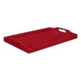 thumbnail image 1 of Pemberly Row Modern Serving Tray in Cranberry Red Wood Finish, 1 of 6