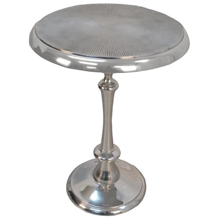 Pemberly Row Modern Silver Finish Metal Accent Table Aluminum