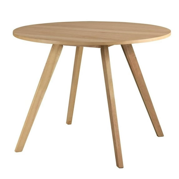 Pemberly Row Modern Solid Wood 39.5" Round Dining Table in Oak