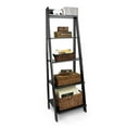 thumbnail image 1 of Pemberly Row Modern Solid Wood 5-Shelves Ladder Bookcase in Black, 1 of 7
