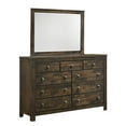 thumbnail image 1 of Pemberly Row Modern Solid Wood Dresser with Mirror in Rustic Gray, 1 of 7