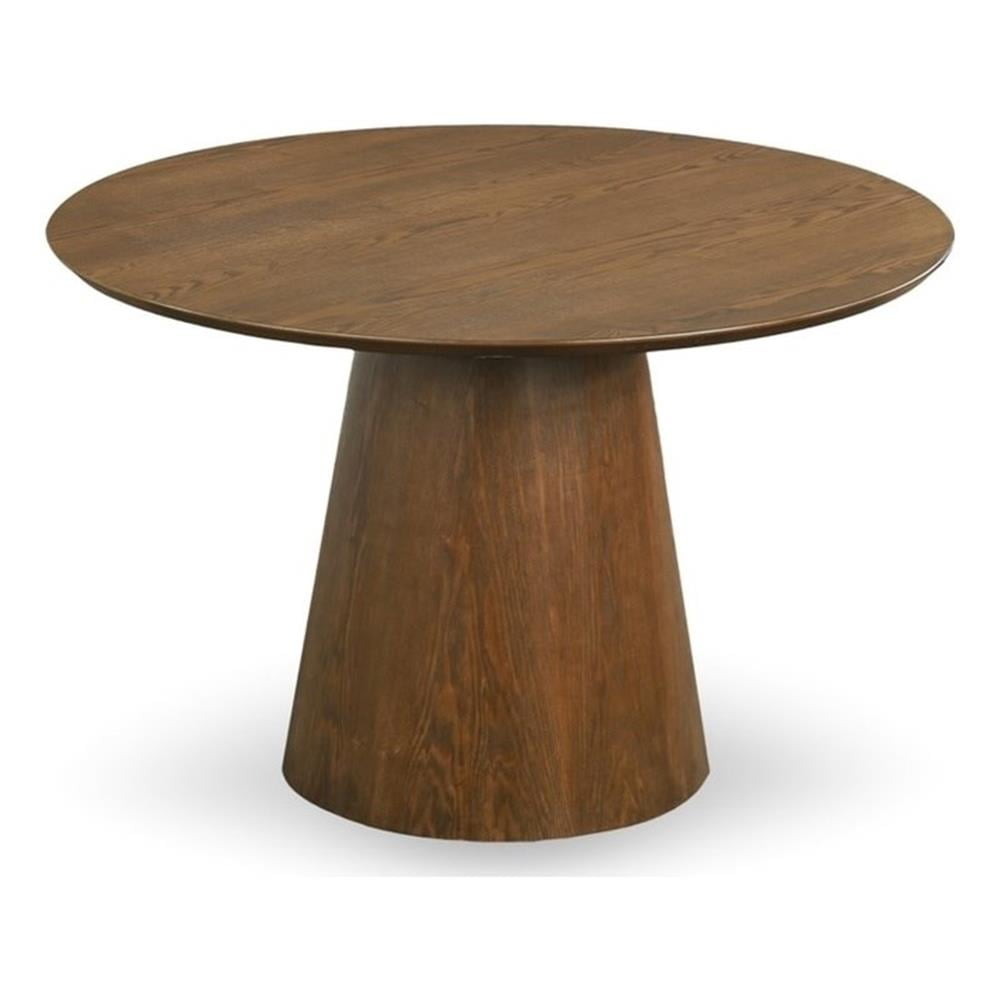 Pemberly Row Modern Solid Wood Round 35.4" Dining Table in Walnut ...
