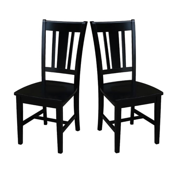 Pemberly Row Modern Splatback Dining Chair in Black (set of 2)