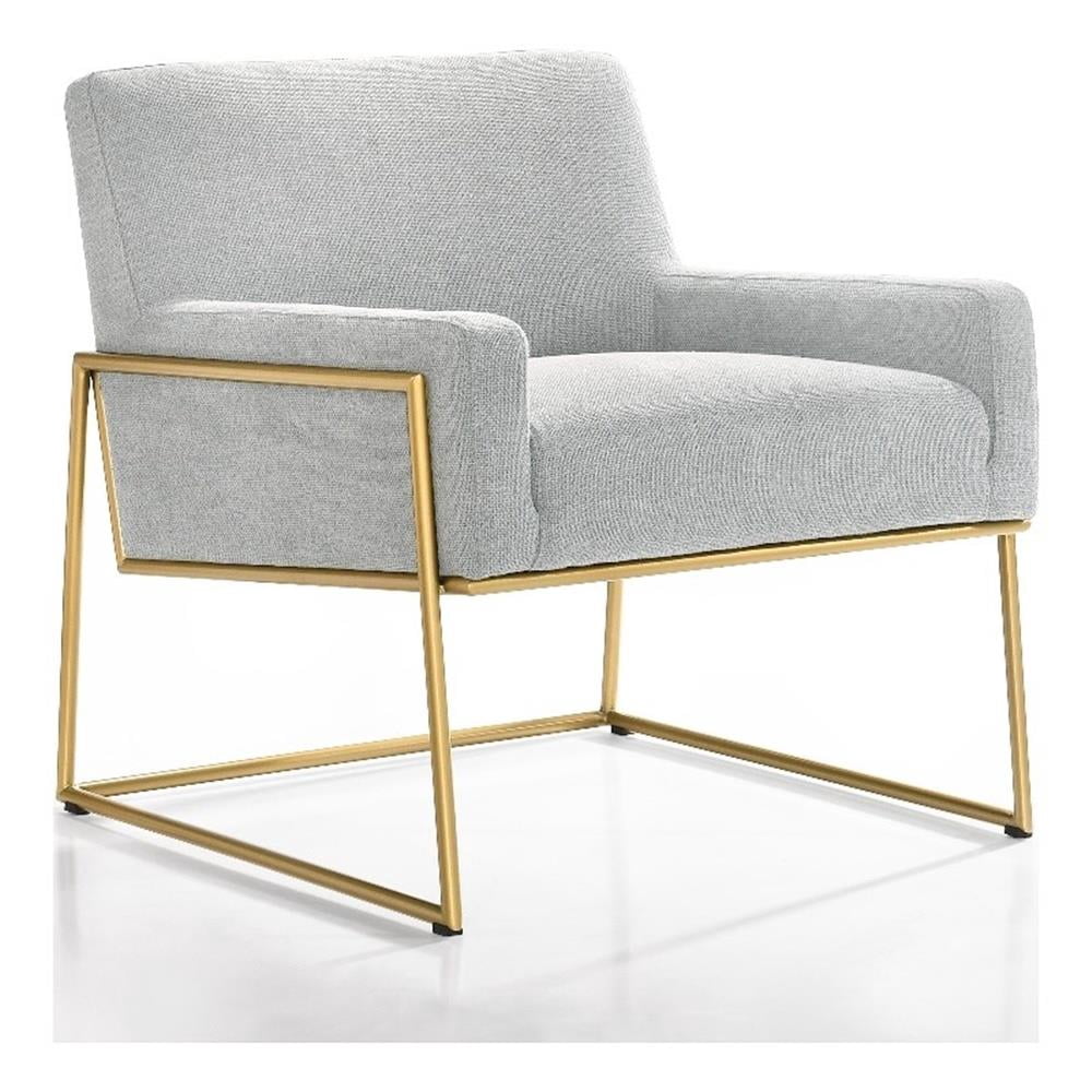 Pemberly Row Modern Steel & Fabric Upholstered Lounge Accent Chair in ...