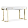 thumbnail image 1 of Pemberly Row Modern Steel/Wood Desk in Glossy White Lacquer/Gold, 1 of 12