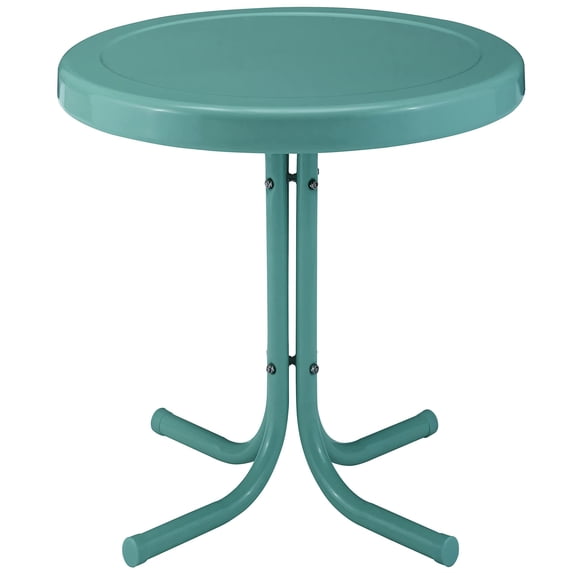 Pemberly Row Modern Sturdy Steel Metal Patio End Table in Caribbean Blue