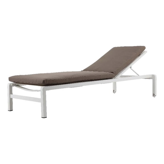 Pemberly Row Modern Style Fabric Lounger Cushion in Gray and White