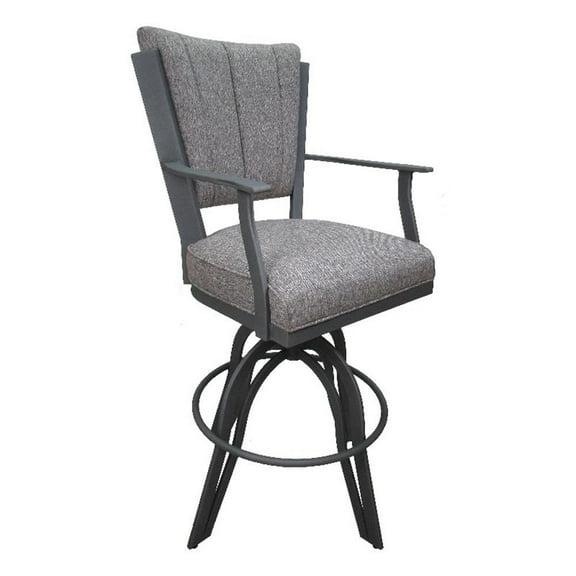 Pemberly Row Modern Swivel Tilt 30" Metal Bar Stool on A Base