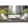 thumbnail image 1 of Pemberly Row Modern Teak Wood Sofa with Beige Color Rope Design, 1 of 5