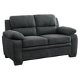 thumbnail image 1 of Pemberly Row Modern Textured Fabric Loveseat with Exposed Legs in Dark Gray, 1 of 7