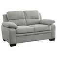 thumbnail image 1 of Pemberly Row Modern Textured Fabric Loveseat with Exposed Legs in Light Gray, 1 of 7