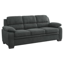 Pemberly Row Modern Textured Fabric Sofa with Pillow-top Arms in Dark Gray