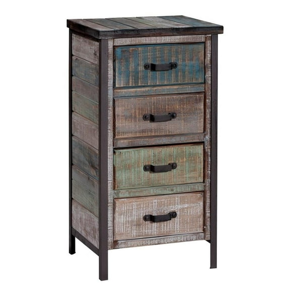Pemberly Row Modern Traditional Solid Wood Accent Cabinet in Blue
