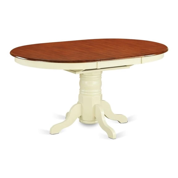 Pemberly Row Modern Traditional Wood Dining Table in Cream/Cherry