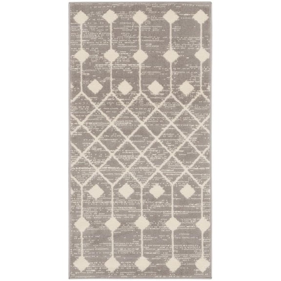 Pemberly Row Modern Transitional 2'x4' Bohemian Indoor Rug in Gray