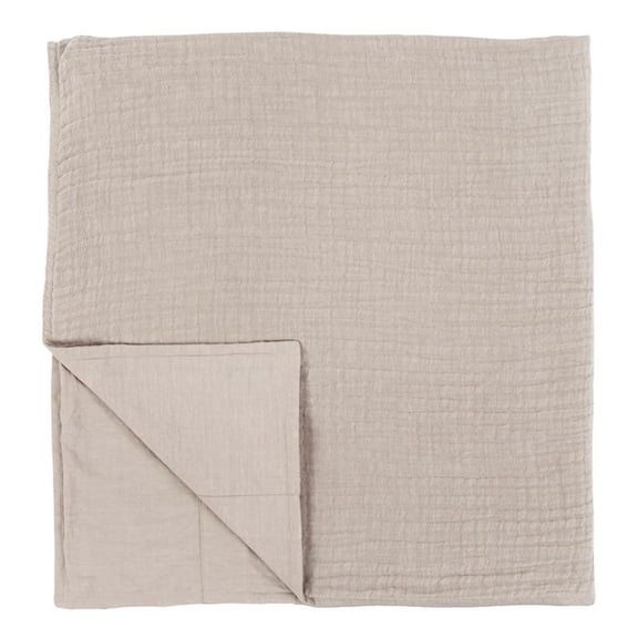 Pemberly Row Modern Transitional Cotton Linen King Duvet Natural