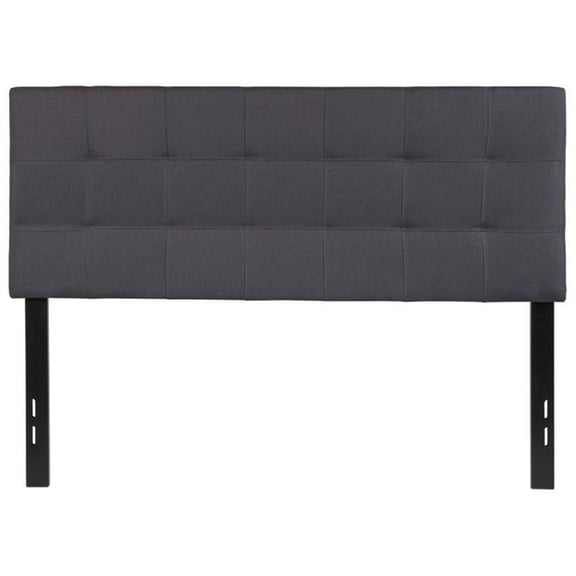 Pemberly Row Modern Tufted Full Panel Headboard in Dark Gray