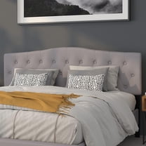 Pemberly Row Modern Tufted King Panel Headboard in Light Gray