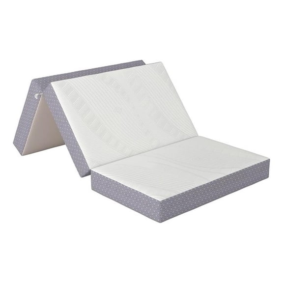 Pemberly Row Modern Twin 6" Memory Foam Folding Mattress in Gray