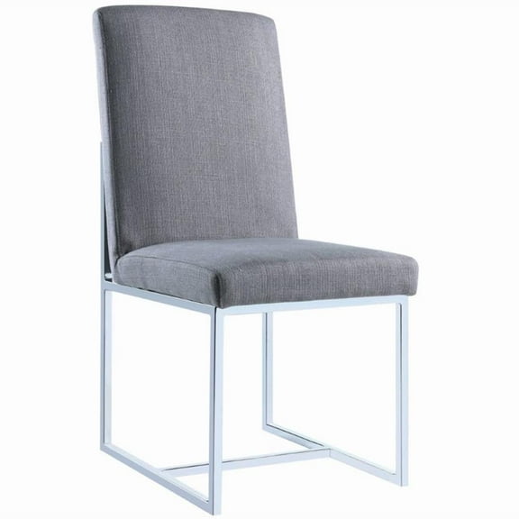 Pemberly Row Modern Upholstered Fabric Dining Chairs in Gray