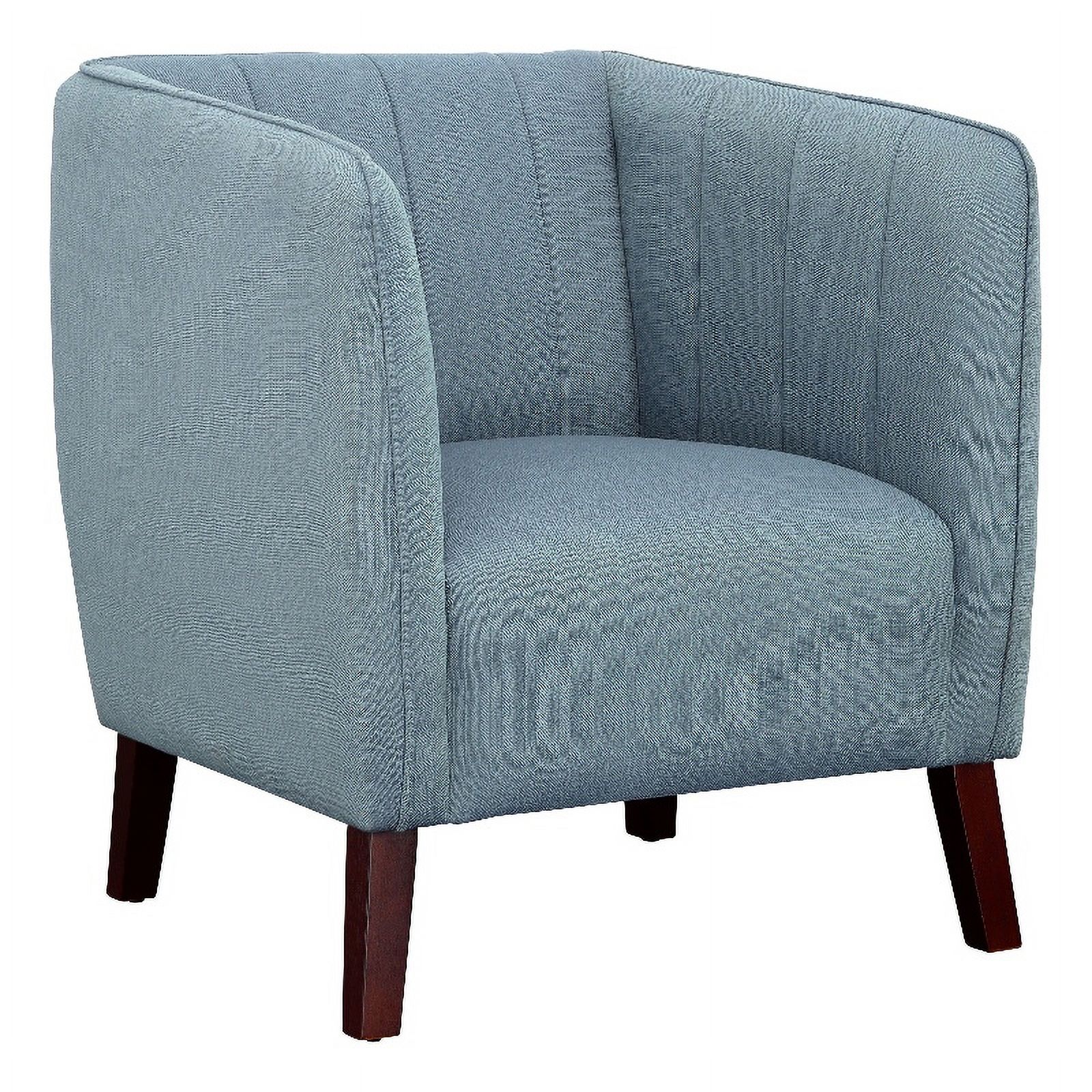 Pemberly Row Modern Upholstered Fabric & Wood Armchair in Blue ...