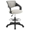 thumbnail image 1 of Pemberly Row Modern Vinyl Mesh Ergonomic Adjustable Swivel Drafting Stool - Gray, 1 of 7