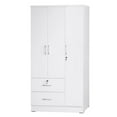 thumbnail image 1 of Pemberly Row Modern Wardrobe Armoire Closet with Two Drawers in White, 1 of 5